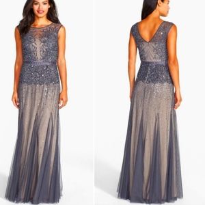 Adrianna Papell Beaded Chiffon Gown - image 1